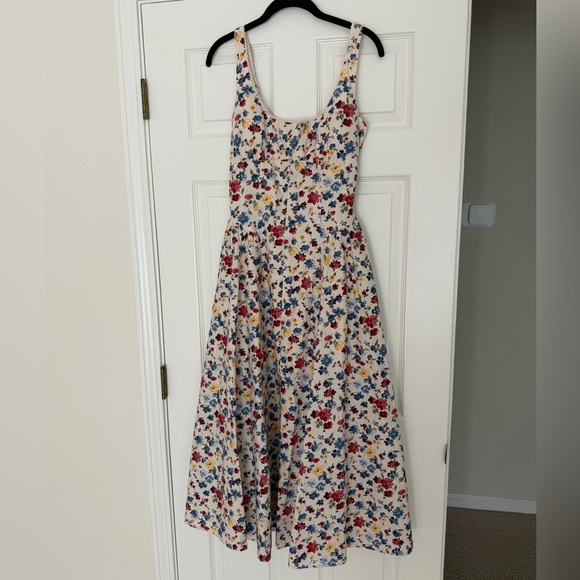 A&F Bra-Free Dylan Midi Dress in Cream Floral, NWT, size S - Picture 4 of 9